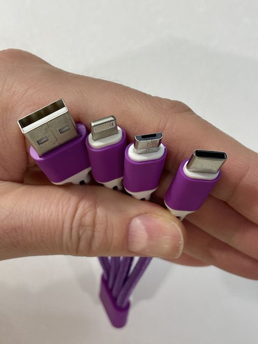 зарядка-брелок 3 в 1, зарядний шнур набір класичних зарядок