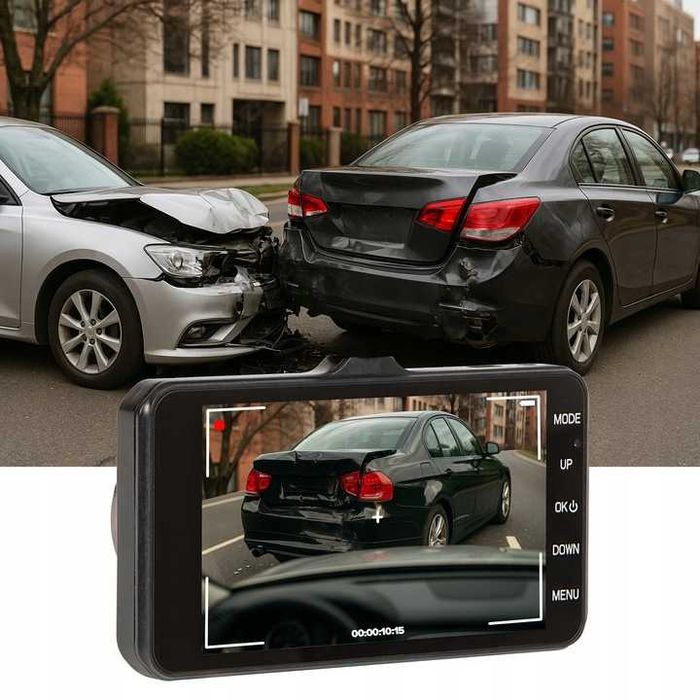 ZESTAW Kamera przód tył na szybę video rejestrator 1080p POLSKIE menu