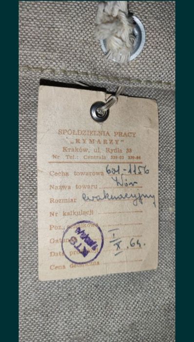 Worek ewakuacyjny z czasów PRL X.1964 r. Nowy z metką