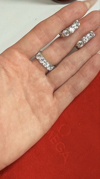 Tiffany серьги кольцо бриллианты діаманти комплект