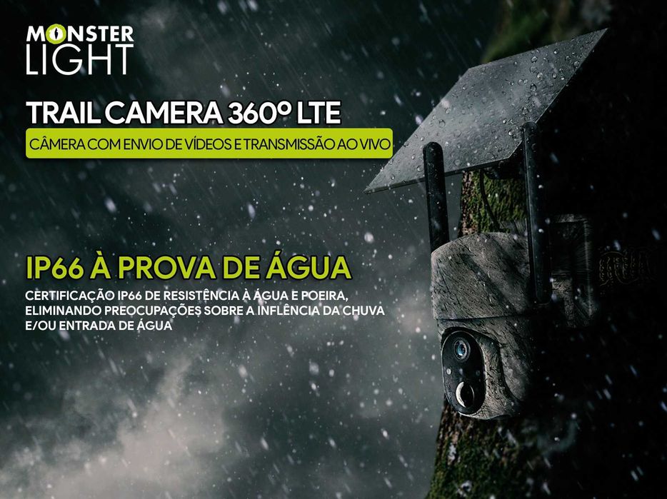Câmera Trail 360º LTE com aplicação para telemóvel e envio de vídeos