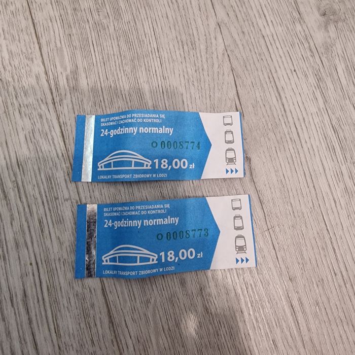 2 bilety całodobowe na wszystkie środki transportu w Łodzi