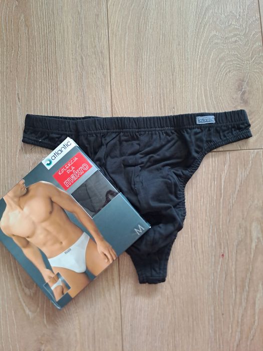 Stringi męskie Atlantic, rozmiar M, kolor czarny