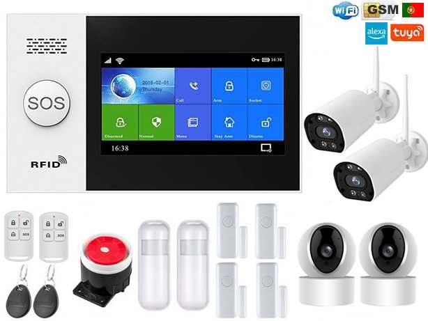 Alarme Tuya sem Fios GSM/WiFi + 4 Câmaras Android/iOS Português (NOVO)