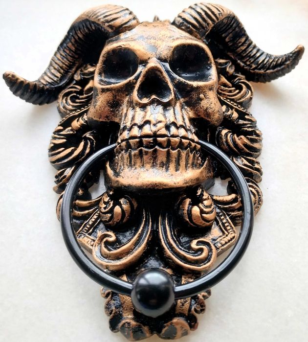 Aldraba Porta Puxador Batente Skull