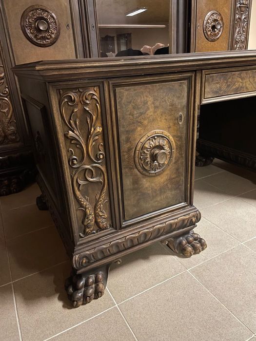 Gabinet Komplet Mebli Biblioteka + Biurko Lwie Łapy Zestaw