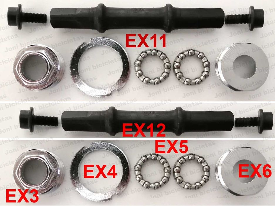 Pedaleiras e eixos de quadra