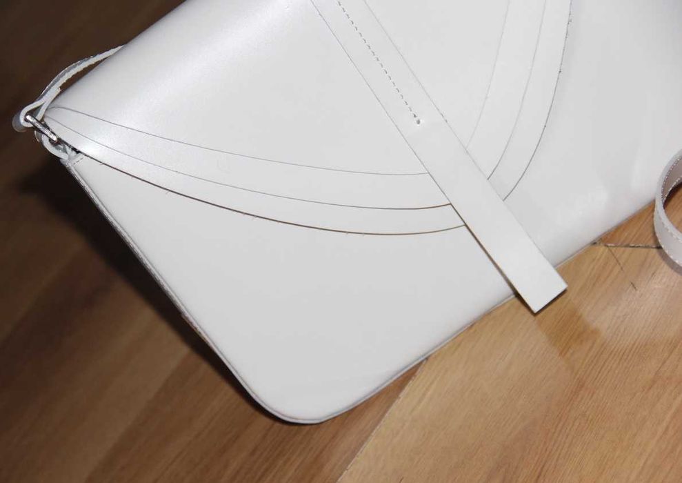 simple Biała szara torebka skóra skórzana Torba wojas pinko furla