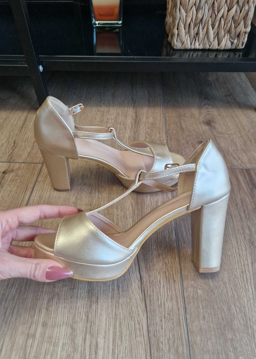 Złote buty na platformie 37 NOWE
