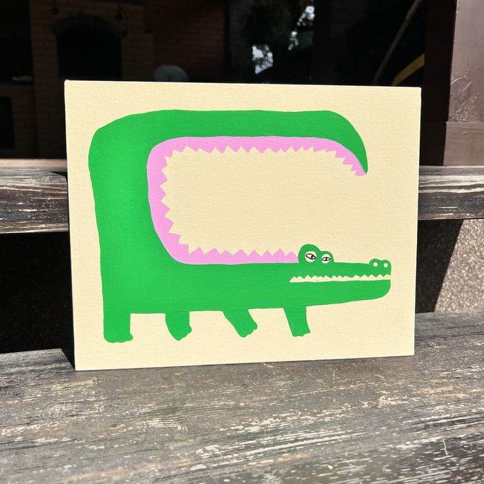 Картина Крокодил акрилом 30х25