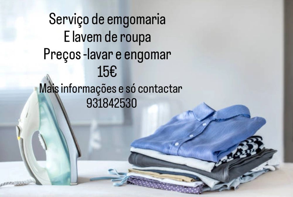 Serviço de emgomaria e lavagem de roupa