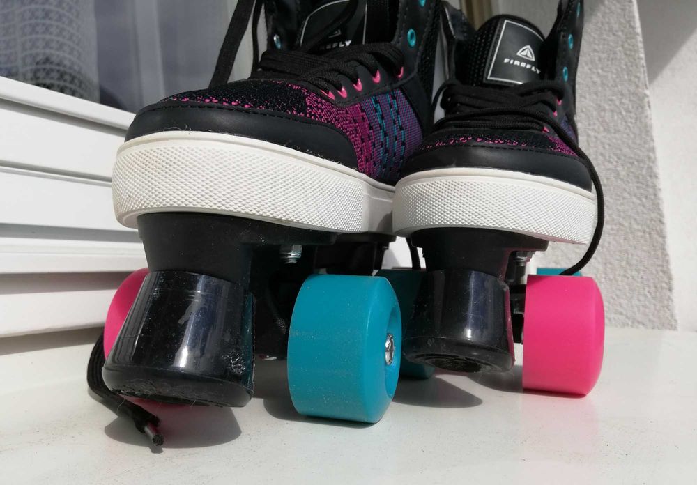 wrotki firefly rozm. 36 black-blue-pink dark