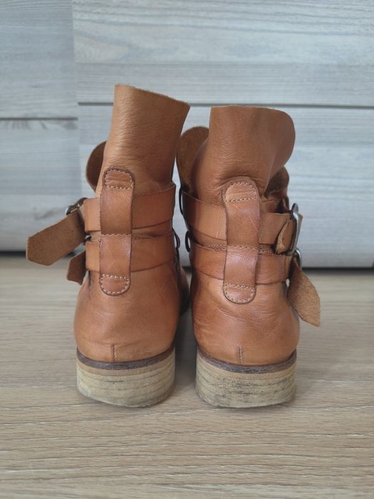 Buty kowbojki brązowe rude skóra naturalna r. 40