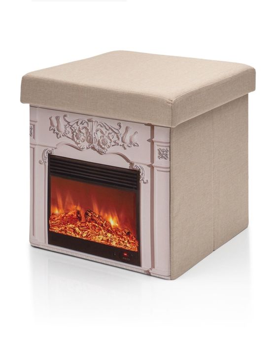 Pufa siedzisko z efektem kominka LED