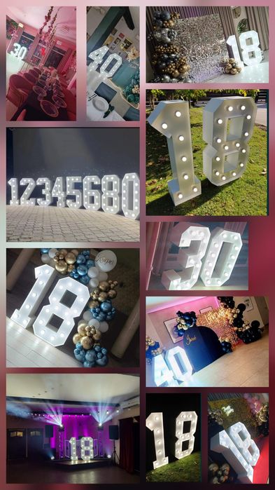 Wynajem cyfr LED  okolicznościowych na imprezy! DJ