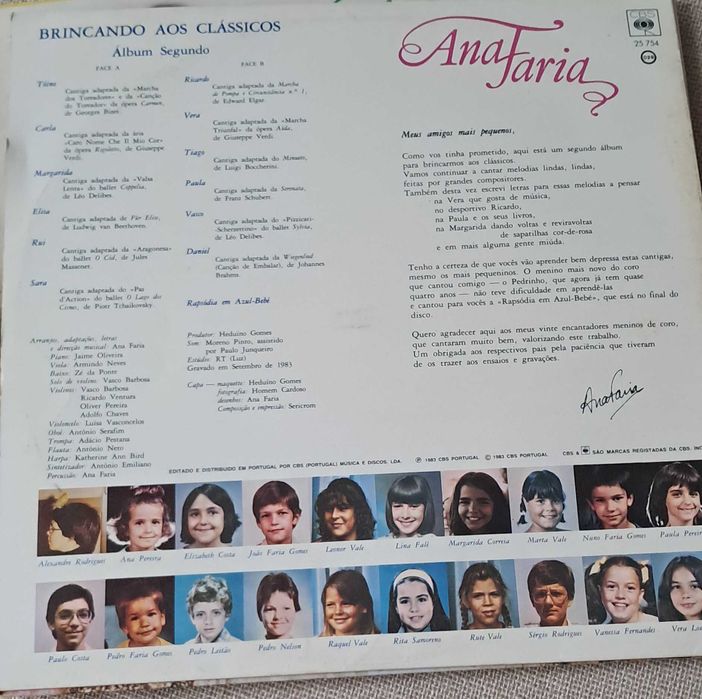 Vinis Ana Faria - Brincando aos Clássicos