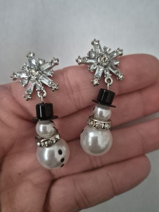 Kolczyki bałwany bałwanki snowman Boże Narodzenie na prezent
