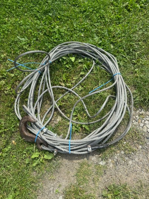 Lina stalowa 10mm + hak, 10 metrów