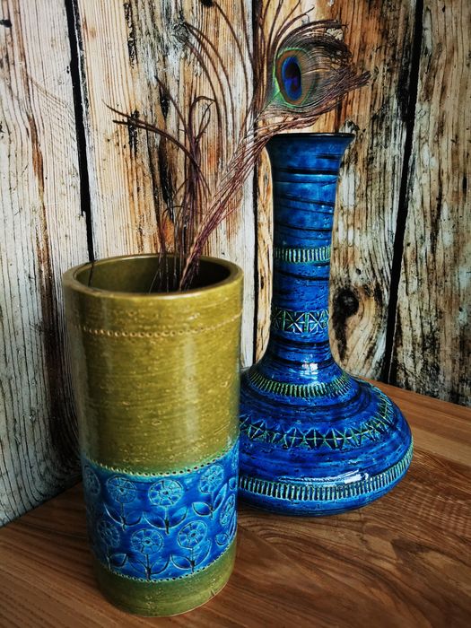 Ceramiczny wazon, Aldo Londi, Bitossi, Thai Silk, oryginał UNIKAT