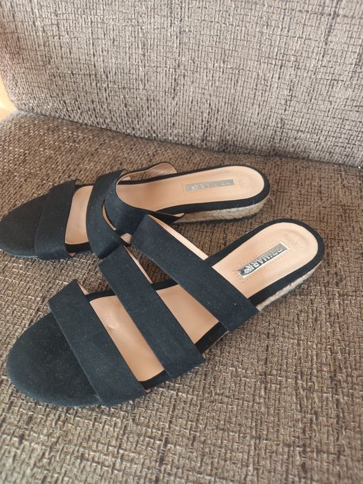 Nowe czarne klapki espadryle eko skóra zamszowa r38 Primark