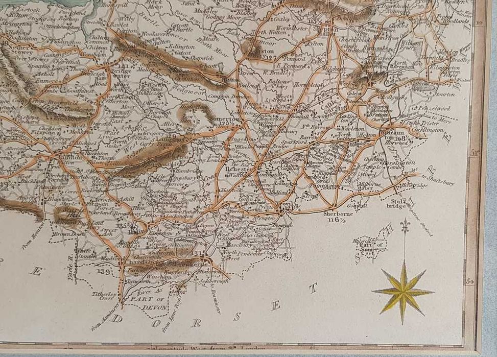 Mapa z XVIII wieku - miedzioryt - rzadkość - piękny stan