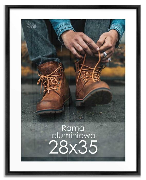 Czarna Rama Ramka Aluminiowa 28x35 na zdjęcia plakaty grafiki obrazy