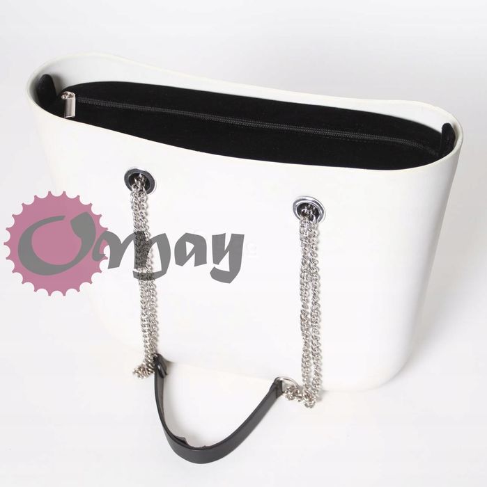 CZARNY organizer OBAG MINI Welur Velvet 2 kieszenie wnętrze OMAY
