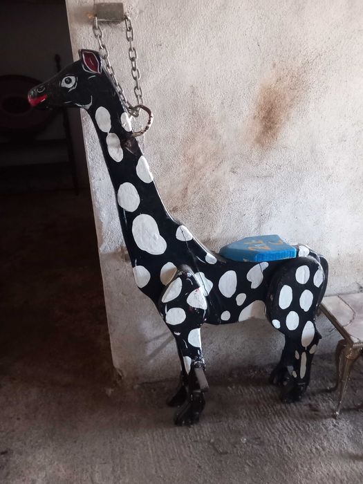 Antique Carousel Giraffe, Lisbon Carnival Ride, wood, charming antique