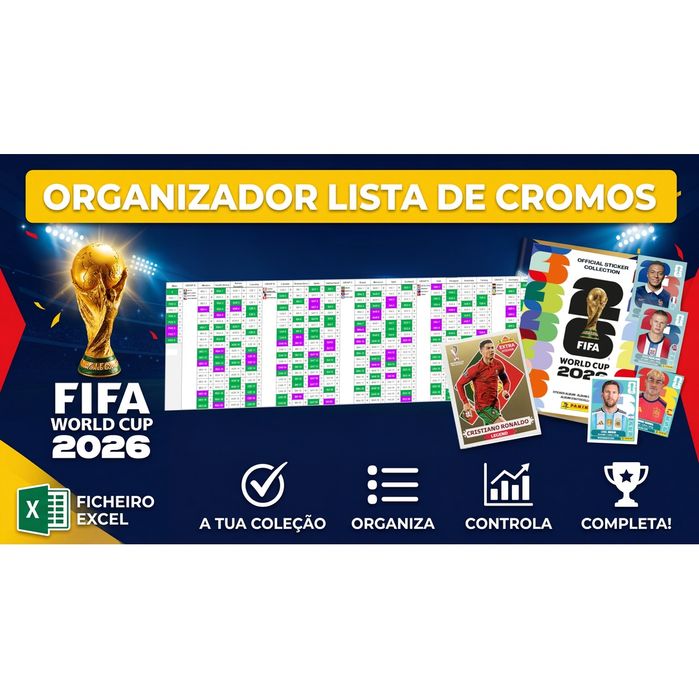 Organizador Lista de Cromos Panini Mundial 2026