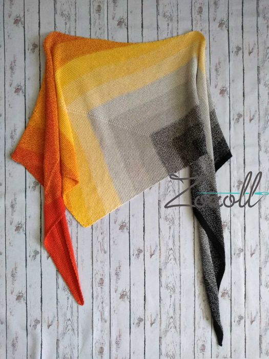 Chusta strzałka na drutach HANDMADE
