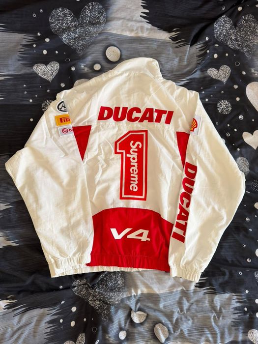Supreme Ducati casaco branco e vermelho