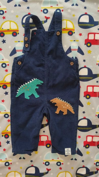 Мікро-вельветовий комбінезон marks & spencer 6-9міс з динозавриками