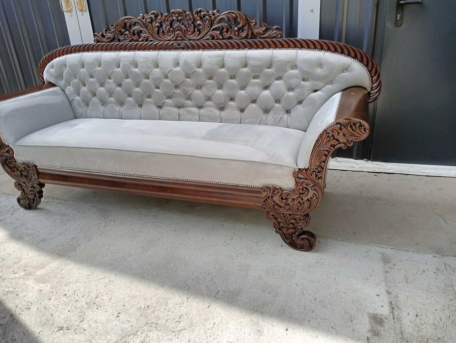 Kanapa sofa Biedermeier antyk po renowacji