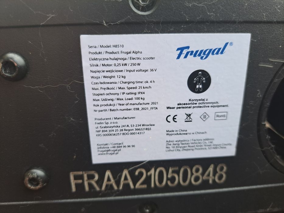 Hulajnoga elektryczna Frugal