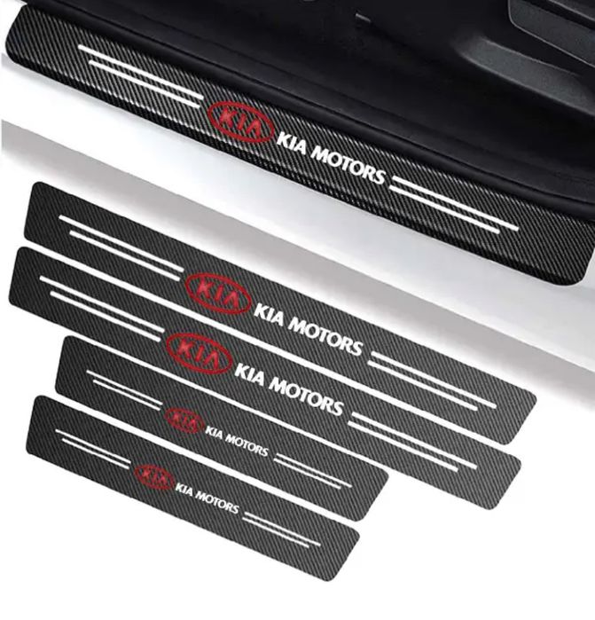 Карбонові наклейки на пороги, захист порогів, плівка карбон захисні