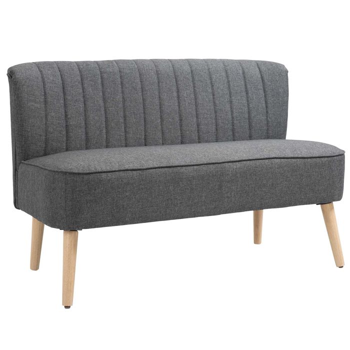 Kanapa Sofa dwuosobowa HOMCOM 117 x 56,5 szara