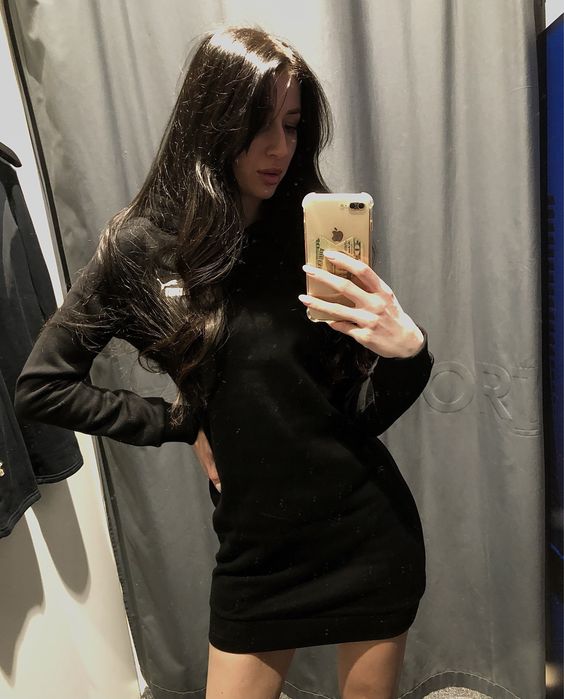 Зимнее платье Puma черное на флисе S