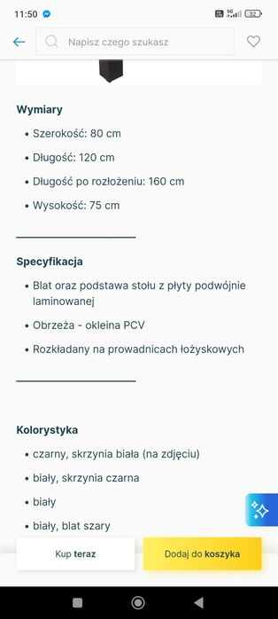 Stół rozkładany z krzesłami