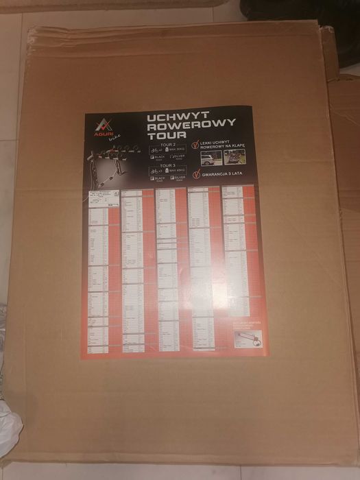 Bagażnik rowerowy na klapę Aguri Tour na 2 rowery