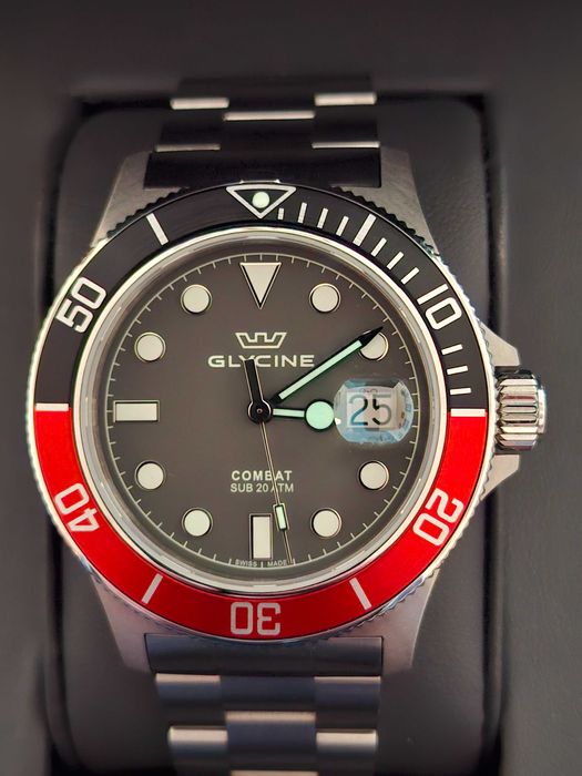 Zegarek męski Glycine Combat Sub Quartz Grey Dial