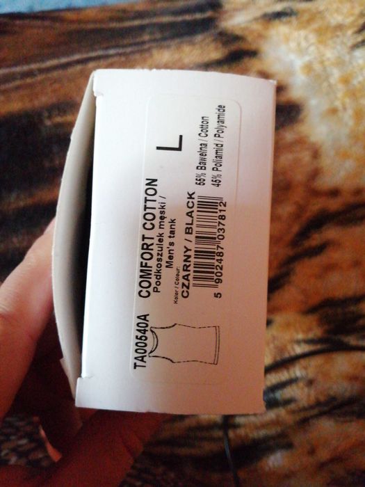 Nowy podkoszulek męski czarny L comfort cotton koszulka