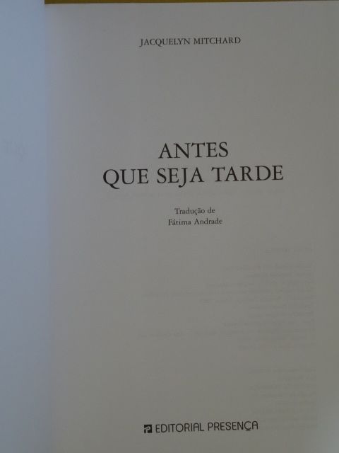 Antes que Seja Tarde de Jacquelyn Mitchard
