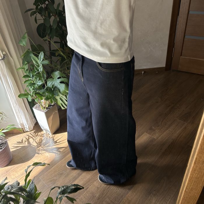 Raw Denim Wide Blue Baggy Jeans Сині Широкі Джинси Сирий Денім Racer Jaded London Skater y2k sk8 Bootcut Буткат Базові Штани Синие Opium опиум Джинсы