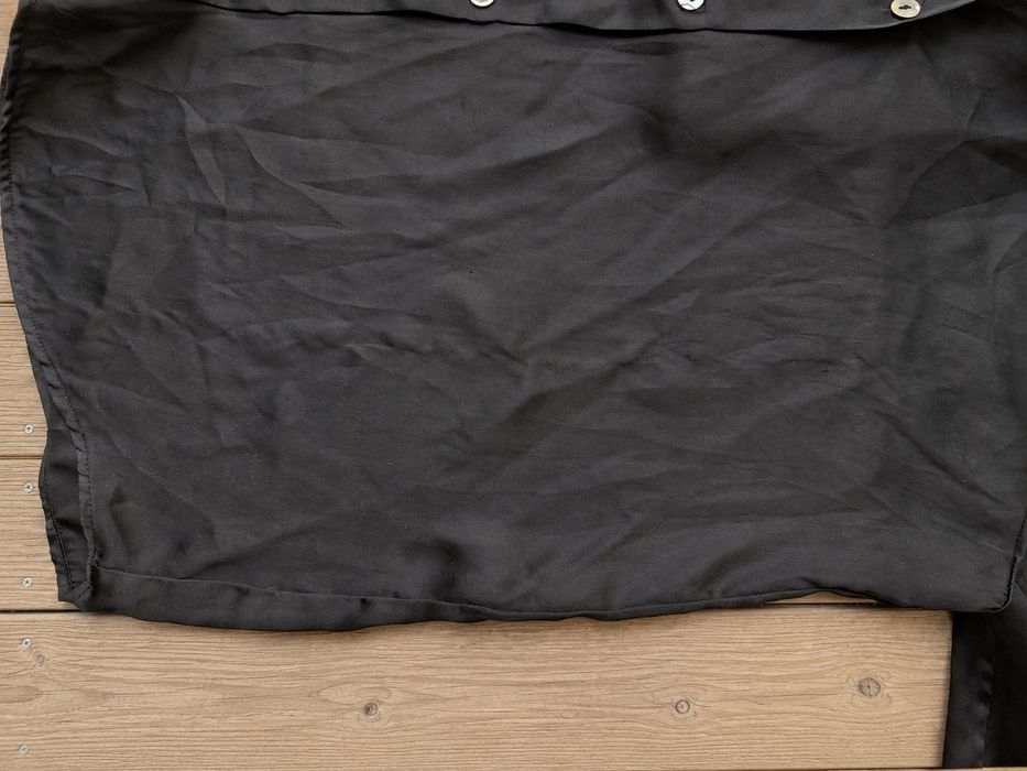 Camisa Zara Preta Acetinada XS | Zara Black Satin Shirt XS