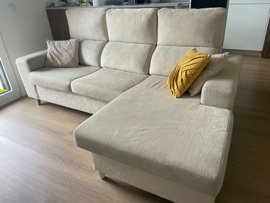 Sofá 3 lugares com chaise longue
