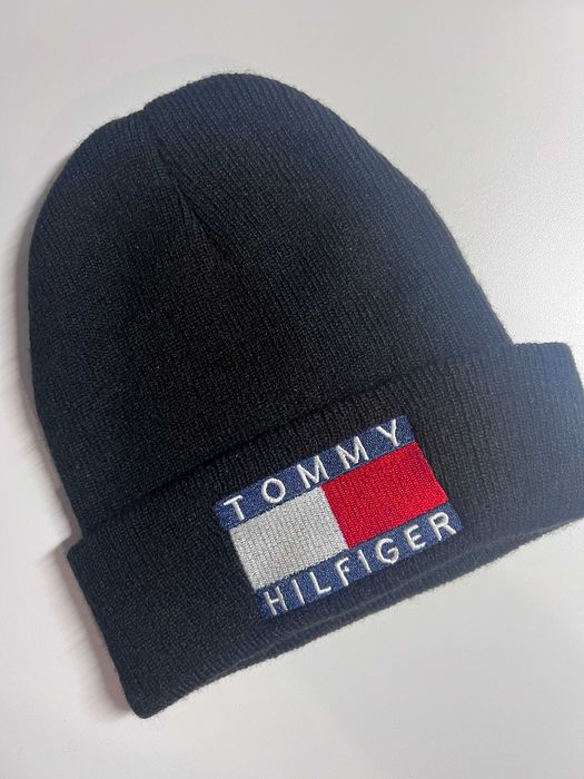 Czarna Czapka Zimowa Tommy Hilfiger Big Logo