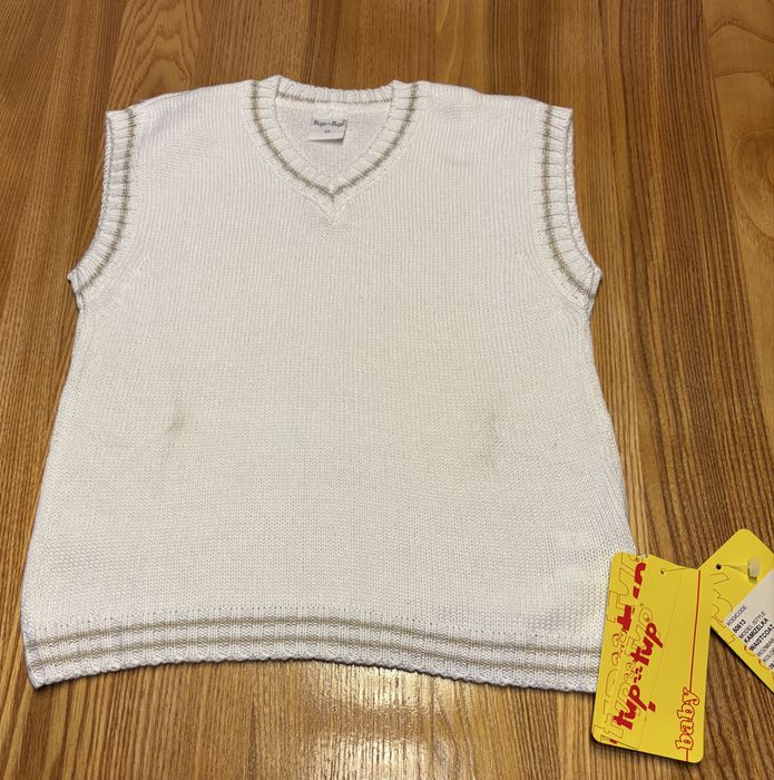 Kamizelka chłopięca dzianinowa 92 cm Tup Tup biała nowa w serek