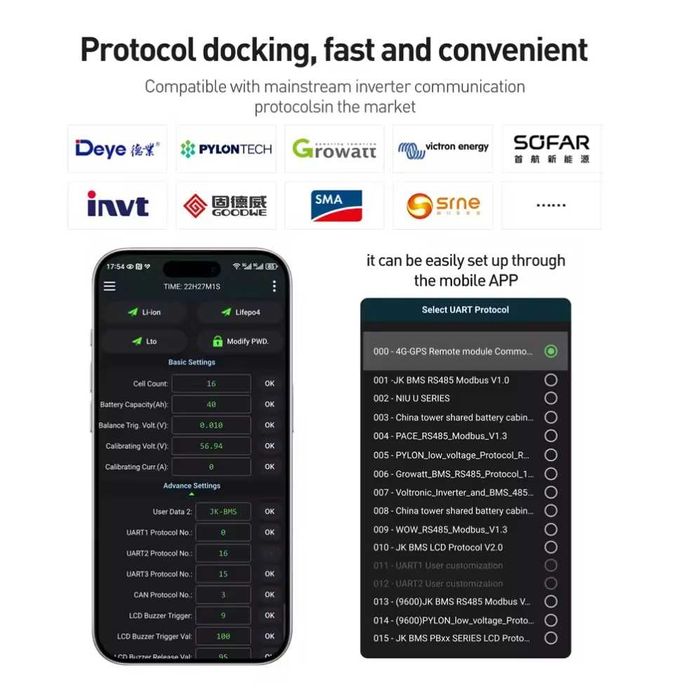 BMS плата Jikong jk-B2A8S20PHC, jk-B2A8S20P, jk-B1A8S10