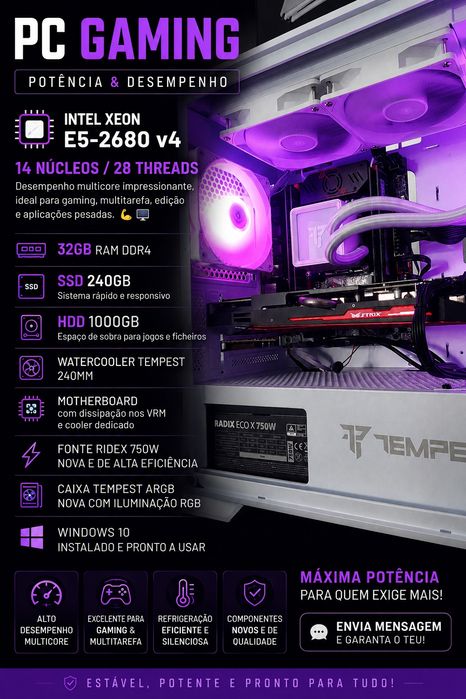 Torre PcGaming Tempest 32gb ram