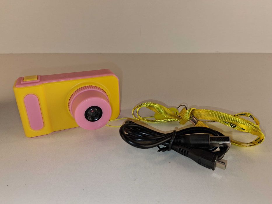 B052 Aparat Fotograficzny Cyfrowy Dla Dzieci Żółty Różowy Kabel Smycz